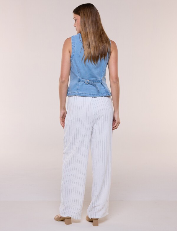 Chaleco Denim Sastrero Entallado JEAN CLARO