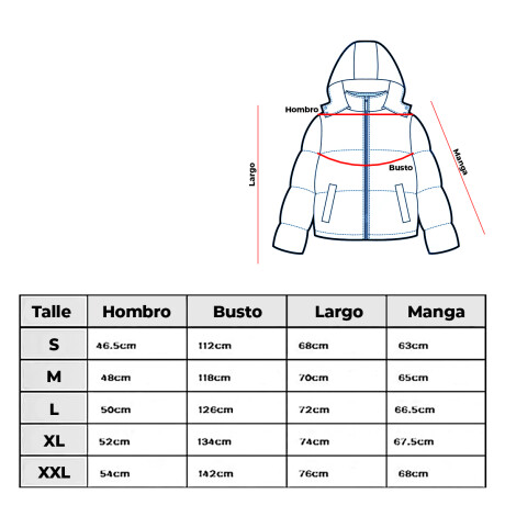 Campera Inflada Uzspace Combinada Con Capucha Hombre Azul