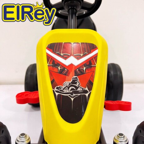 Auto Go Karting Pedal Infantil Cuatriciclo Carrera Amarillo