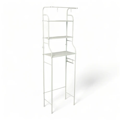 Mueble Metal Organizador Rack Sobre Inodoro tres estantes Blanco