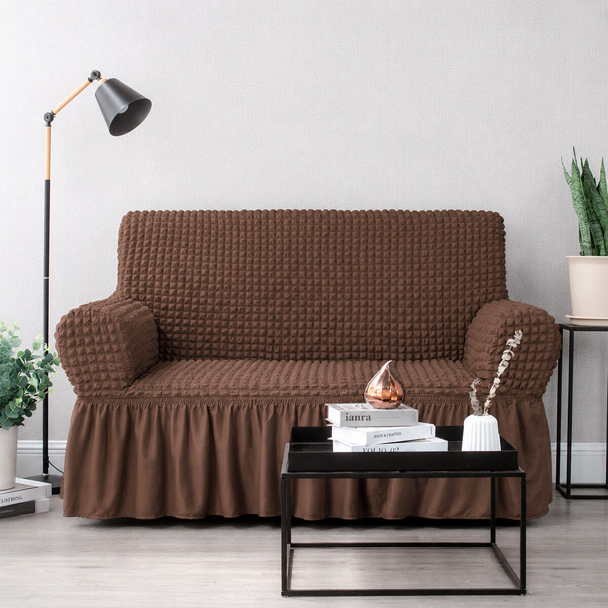 Funda cubre sillón 2 cuerpos - Marrón 