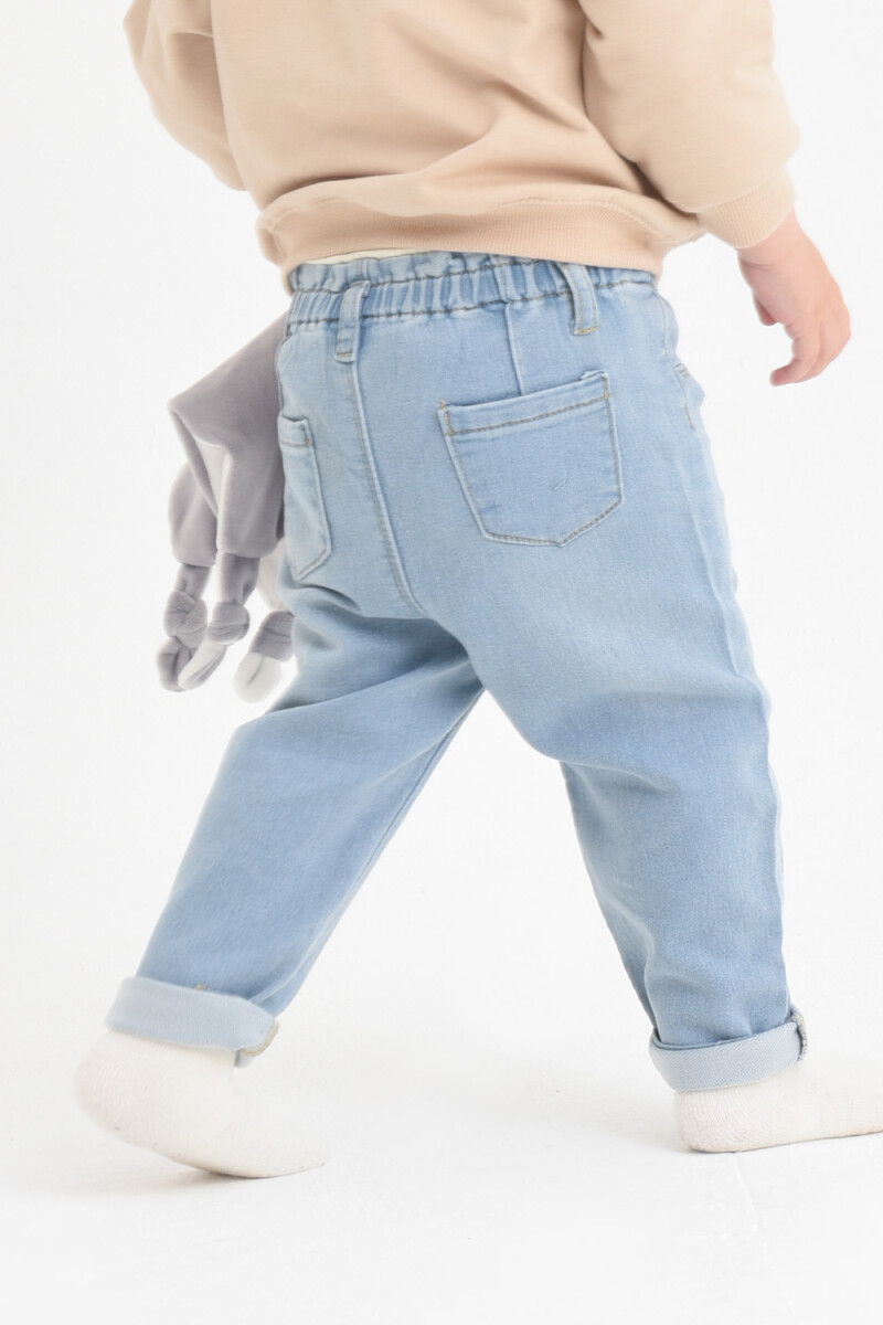 Pantalón de jean paper bag Azul claro