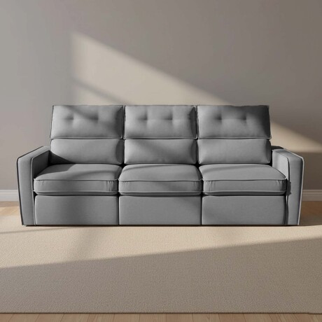 SOFA RETRACTIL 3 CUERPOS TELA GRIS AMBAR