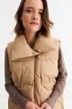 Chaleco puffer grueso KHAKI