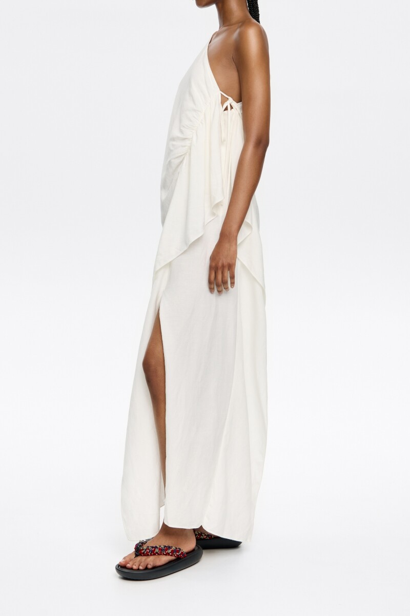 VESTIDO FRUNCIDO Blanco