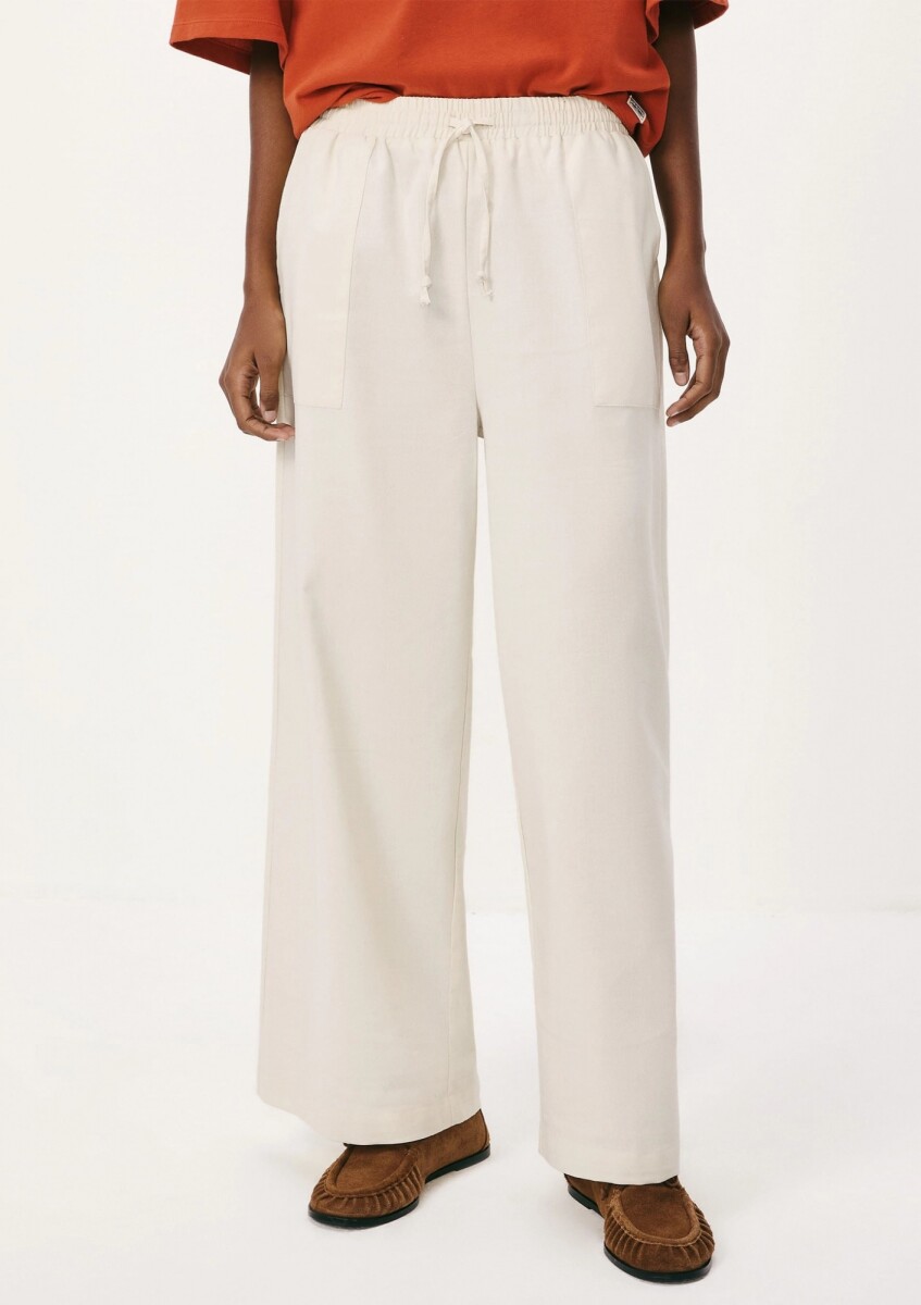 PANTALÓN RECTO DE CINTURA ALTA - BLANCO 