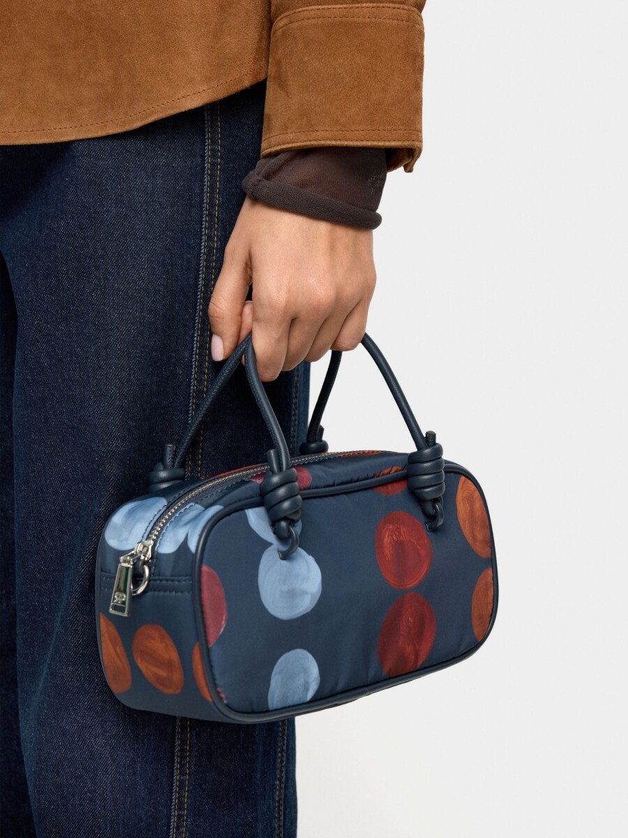Bolso Bowling De Nylon azul-marino