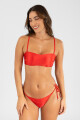 Top strapless Hot red metal