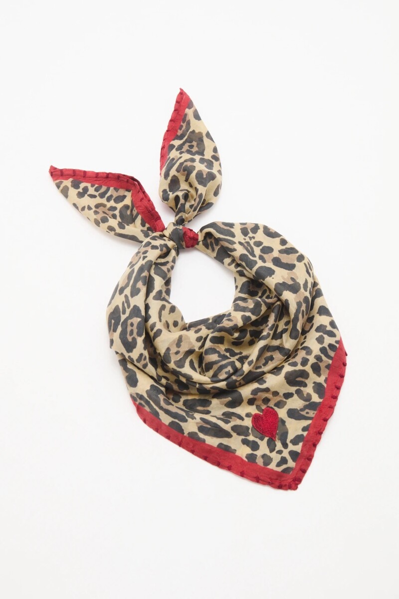 Pañuelo Animal Heart 70X70 Leopardo
