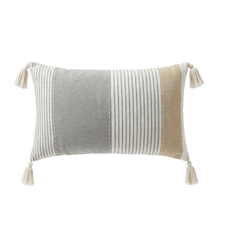 COJIN RECT GRIS COMB C/BORLAS 30X50CM Unica