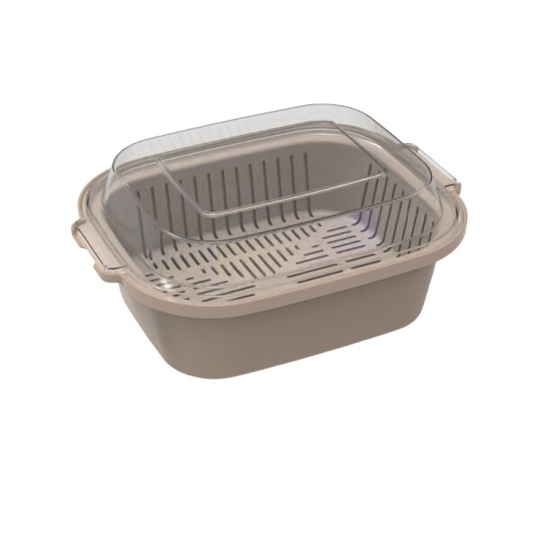 Bento box con escurridor beige