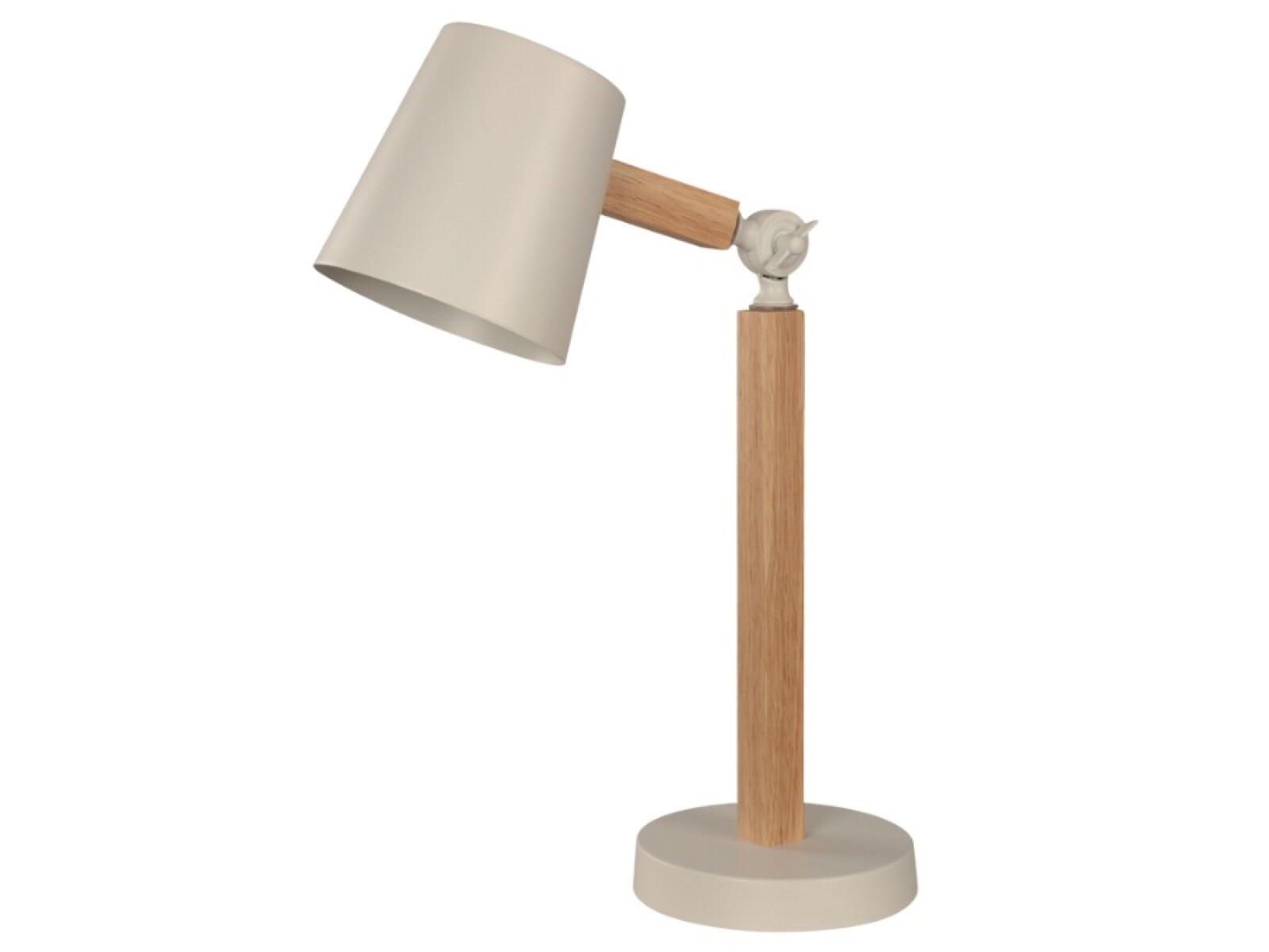 VELADOR DE MESA 1L NORDICO CILIN E27 BLANCO Y MAD 
