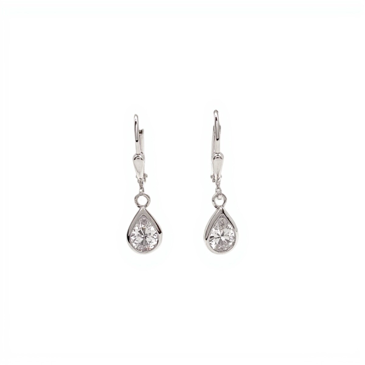 Caravanas colgante Lágrima-Plata 925-Piedra Zirconia-CA3138 - conpiedra 