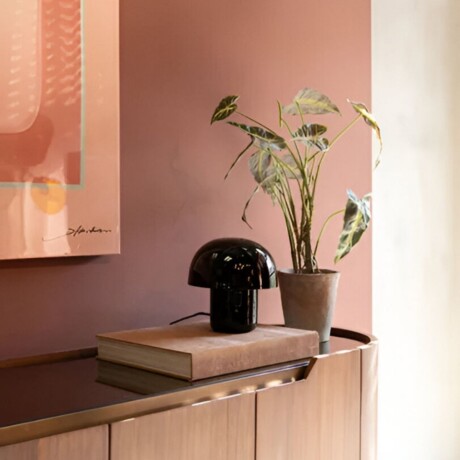 LUMINARIA DE MESA MUSHROOM SHINY Negro - -