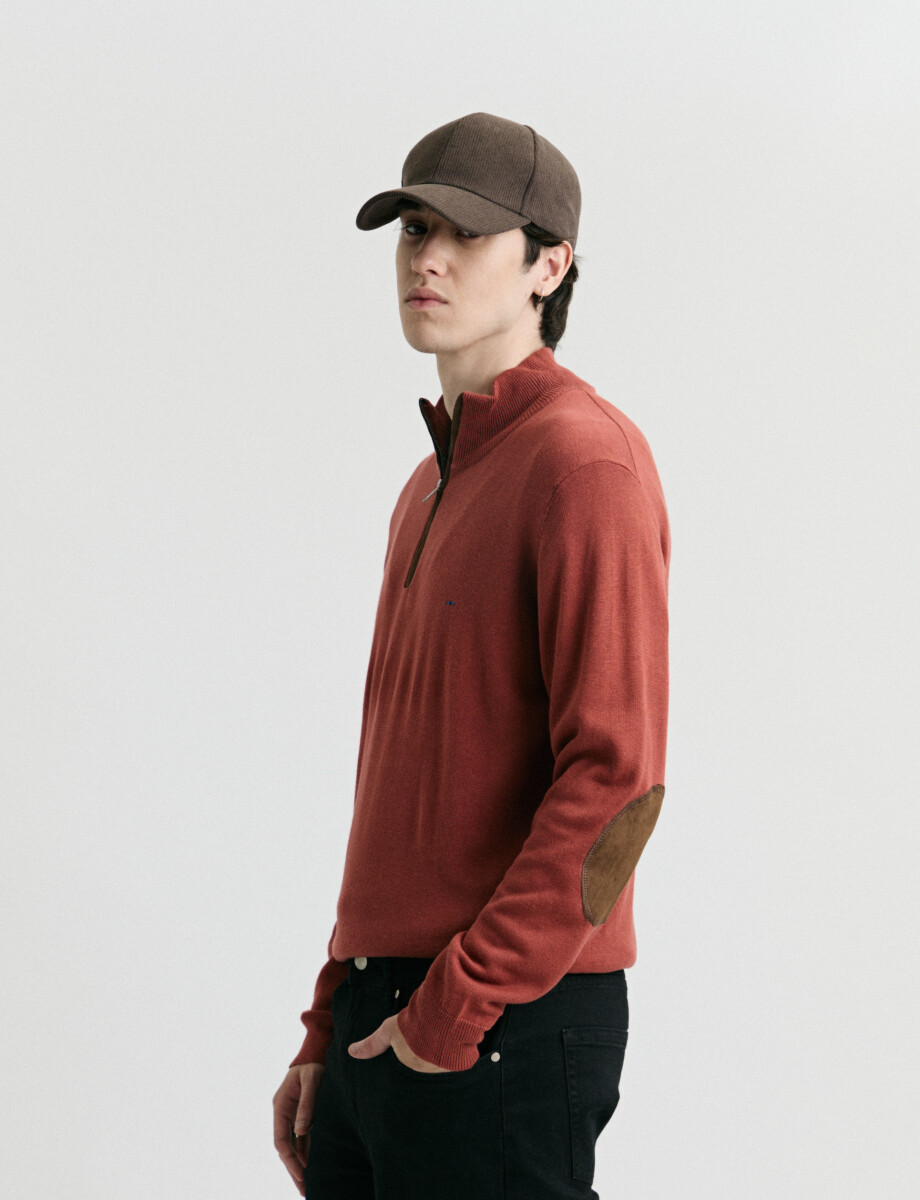470996 SWEATER MEDIO CIERRE HARRINGTON LABEL Ladrillo