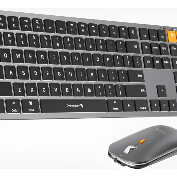 Combo Mouse Y Teclado Protoarc Bth Km100 Retroiluminado COMBO PROTOARC KM100-A MOUSE + TECLADO