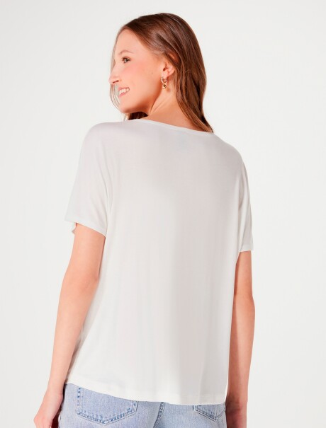 BLUSA BÁSICA FEMENINA MANGA CORTA BEIGE