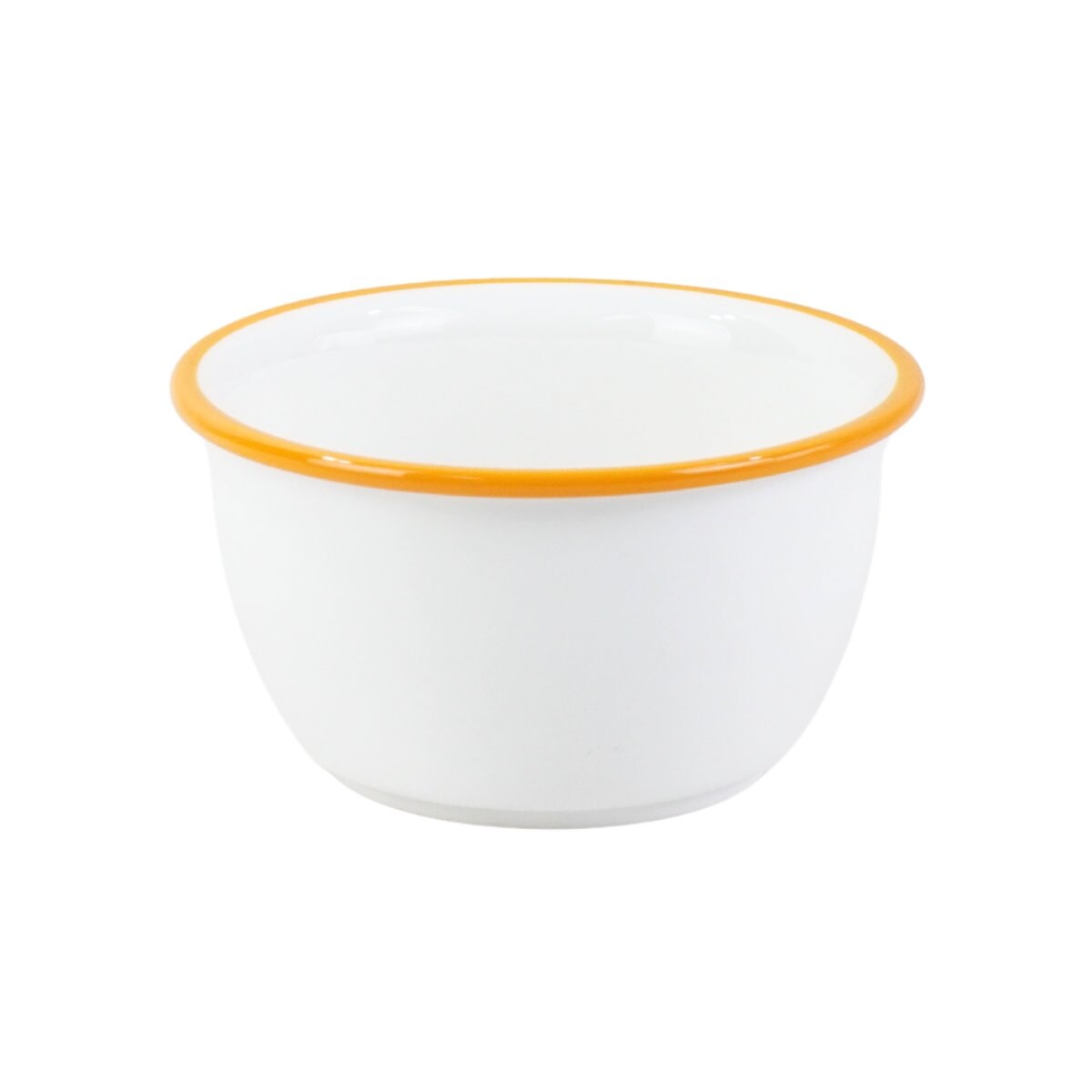 Bowl de ceramica blanca con borde de color 