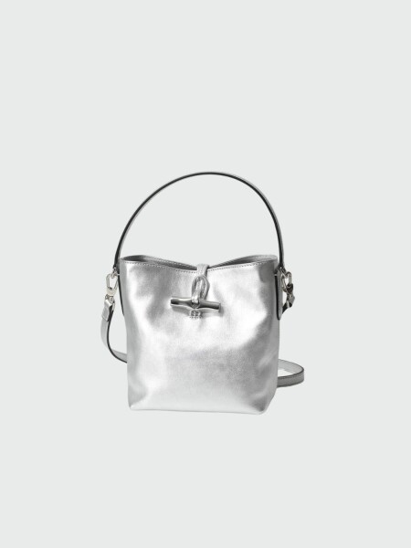 Longchamp -Bolso bombonera XS, Roseau Essential Plateado