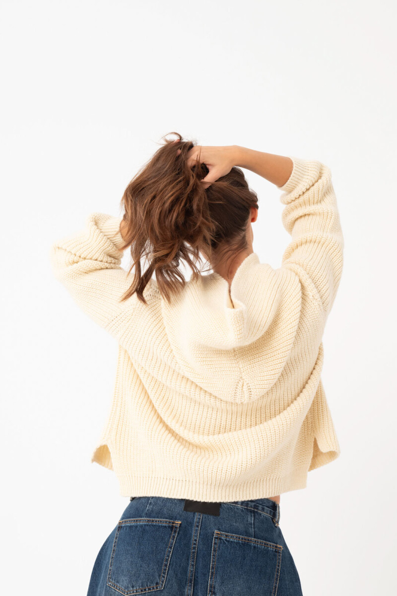 CARDIGAN CON CAPUCHA Natural