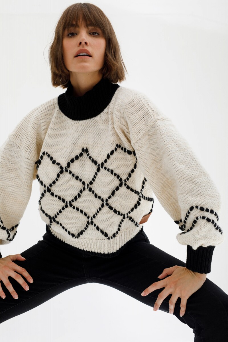 Sweater Inca Negro/Blanco
