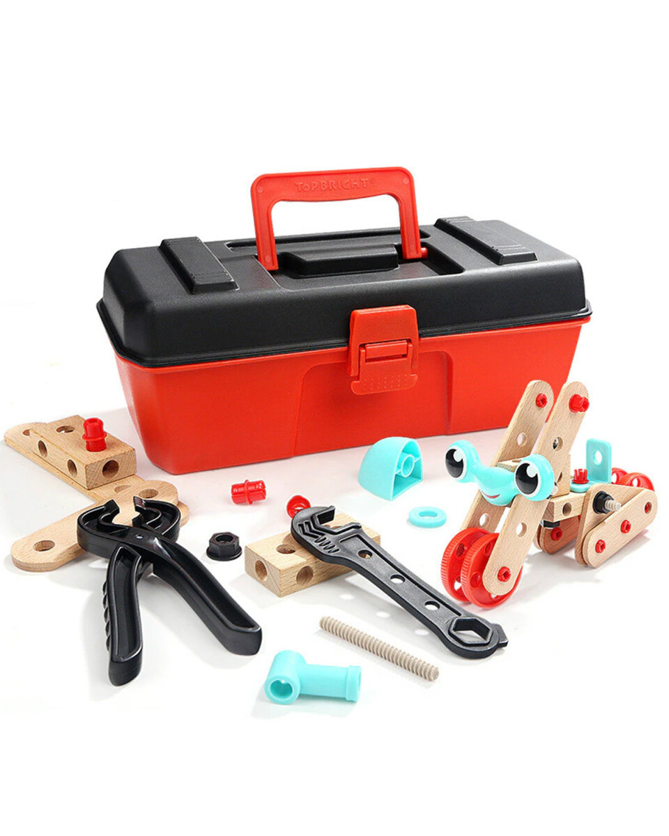 Caja de herramientas Top Bright con accesorios para construir 