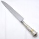 Cuchillo Hoja 20 Cm, Cabo De Plata Y Oro, Con Vaina De Cuero Cuchillo Hoja 20 Cm, Cabo De Plata Y Oro, Con Vaina De Cuero