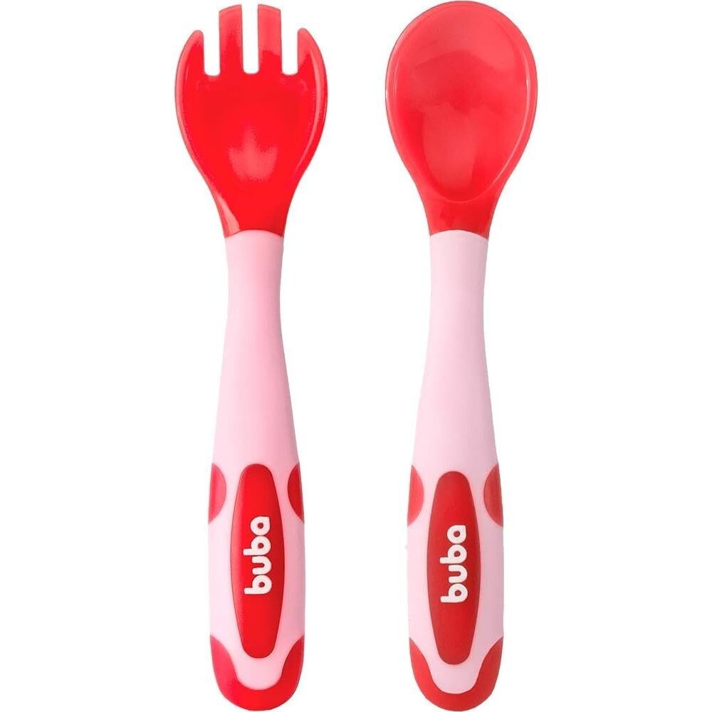 Set cubiertos flexibles termicos BUBA rosa