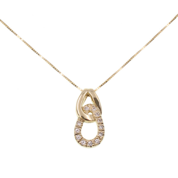 Colgante con cadena Antonella en oro amarillo 18k y brillantes Colgante con cadena Antonella en oro amarillo 18k y brillantes