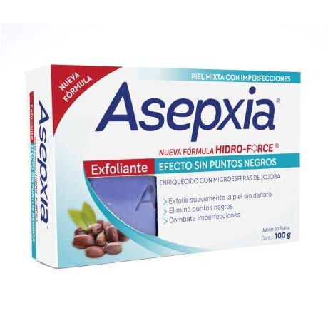 Asepxia Jabón Exfoliante Sin Puntos Negros 100gr – Piel Suave y Renovada Asepxia Jabón Exfoliante Sin Puntos Negros 100gr – Piel Suave y Renovada