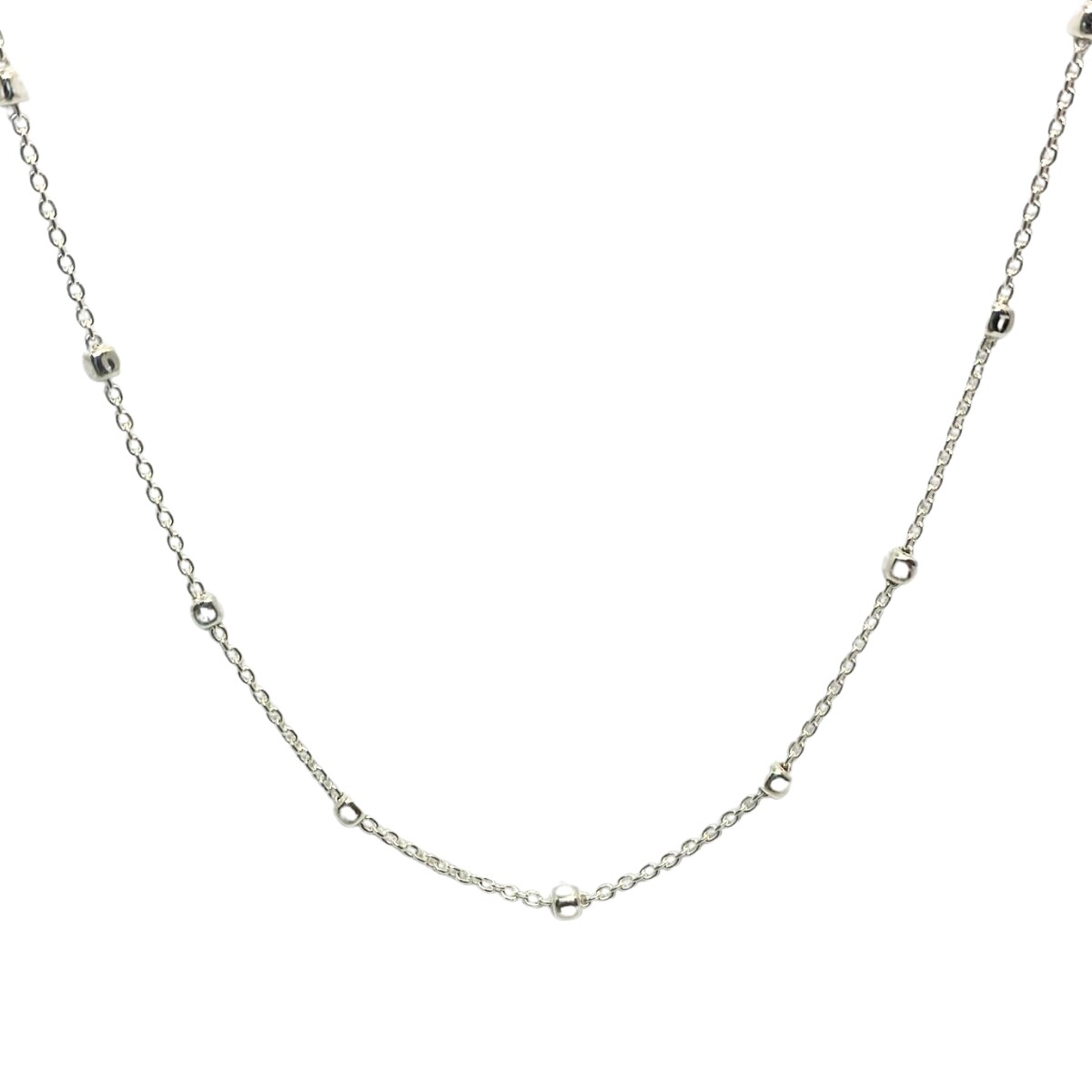 CADENA DE PLATA TIPO FORCE CORTO CON MINI CUBOS , LARGO 45CM 
