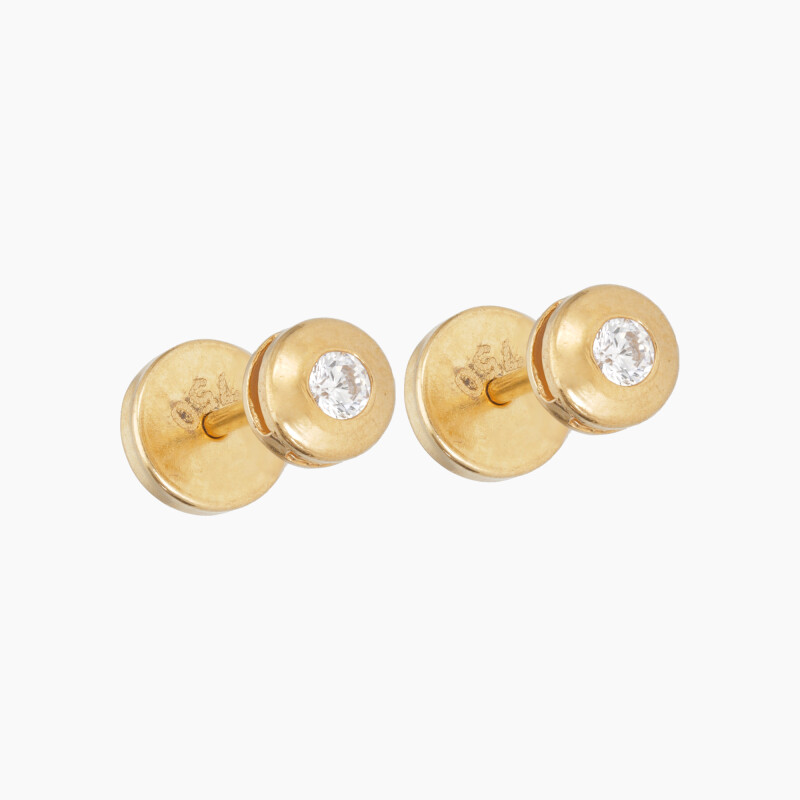 Caravanas para bebé en oro 18K con circonias Caravanas Para Bebé En Oro 18k Con Circonias