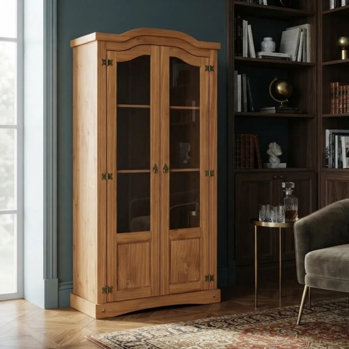 Cristalero Aparador Lumax bar modular 2 puertas Madera Maciza 