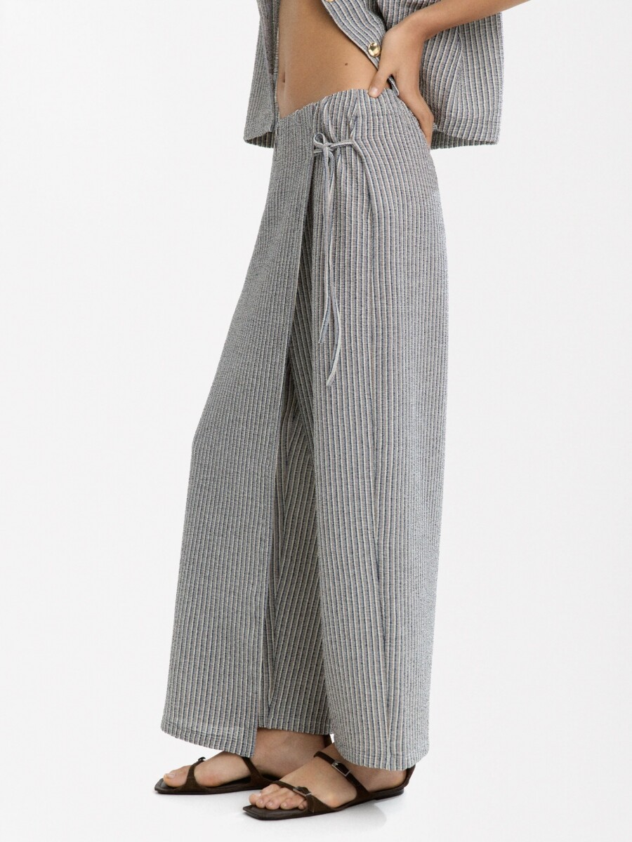 Pantalón Con Cruce De Rayas multicolor