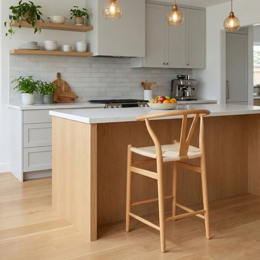 Butaca alta Madera Natural Wishbone - Origen Butaca alta Madera Natural Wishbone - Origen