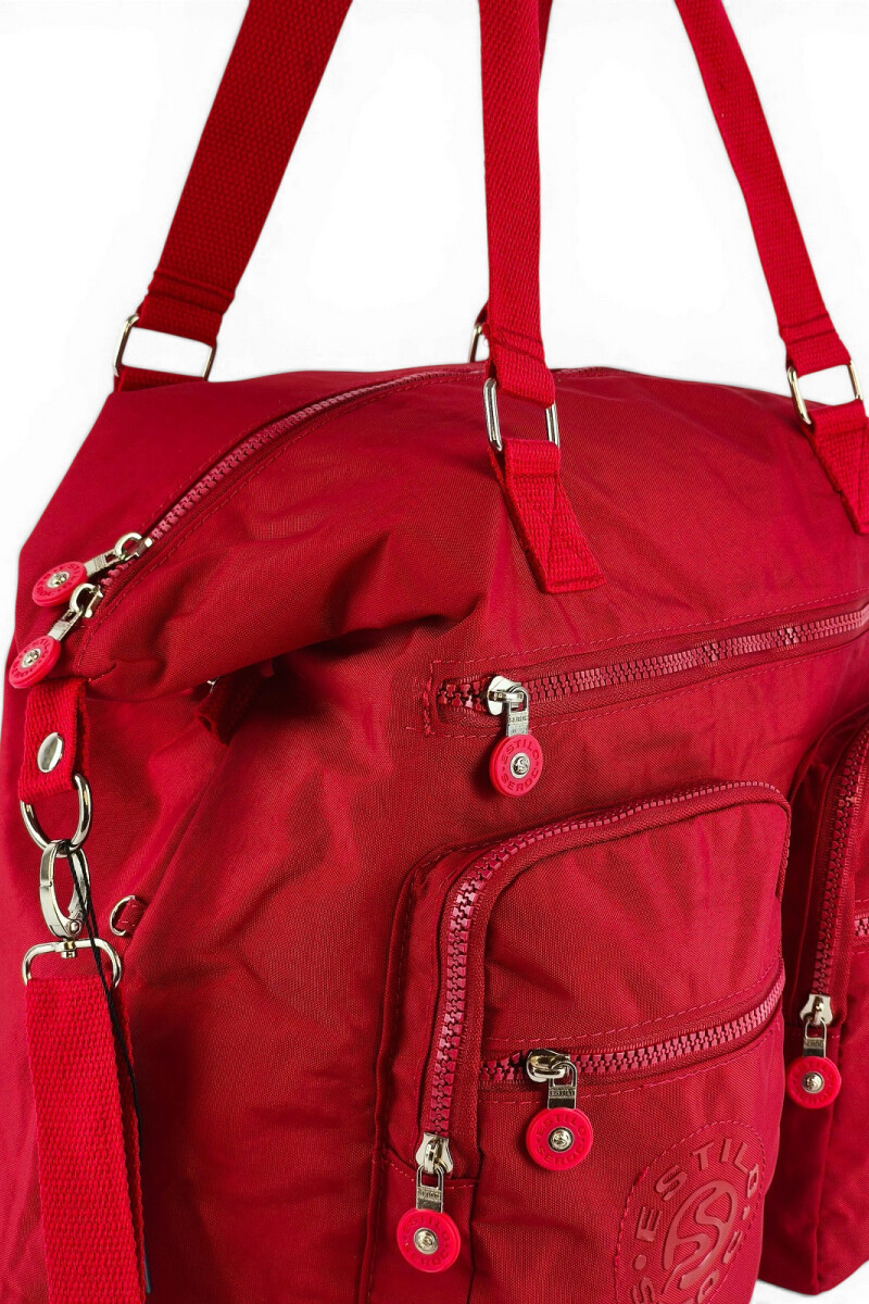 Bolso grande con bolsillos Rojo