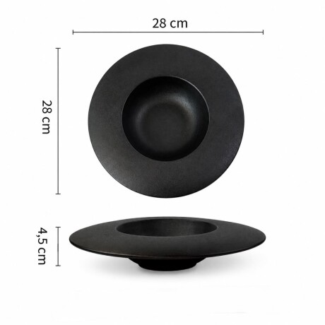 Plato Cerámica Negra - Línea Black Stone – Ø28 x 4.5cm Plato Cerámica Negra - Línea Black Stone – Ø28 x 4.5cm