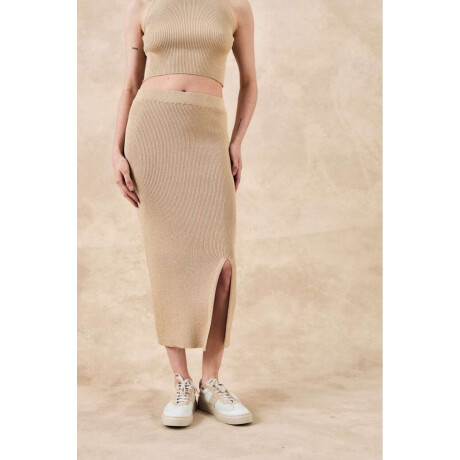 Falda Tejida Lurex Oro