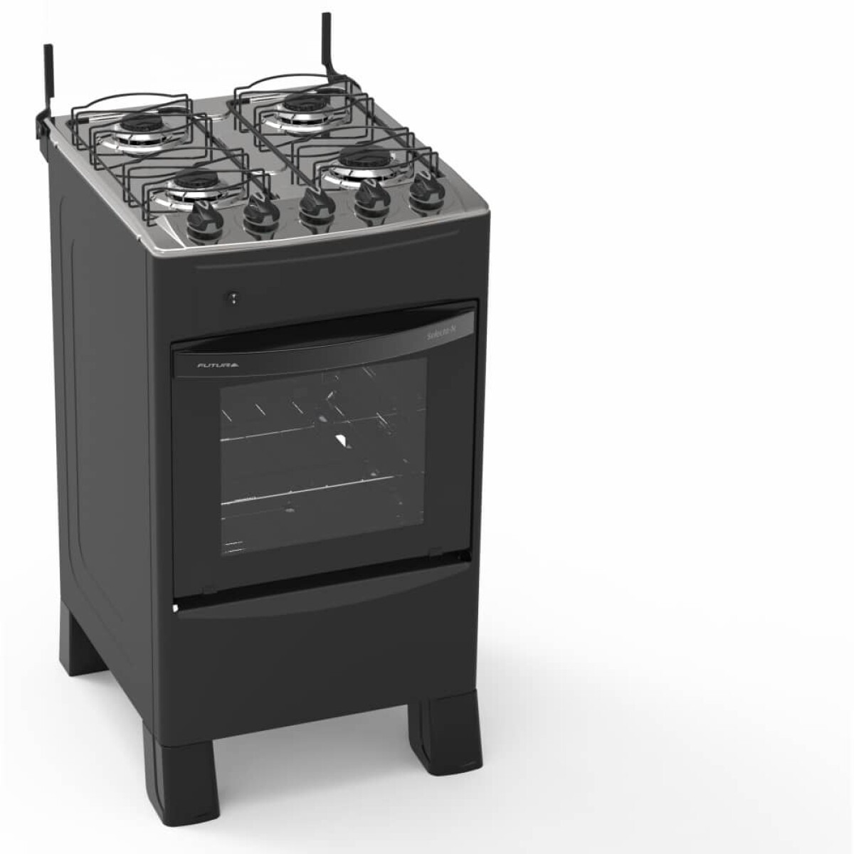 Cocina a supergas Futura Selecta Negra 