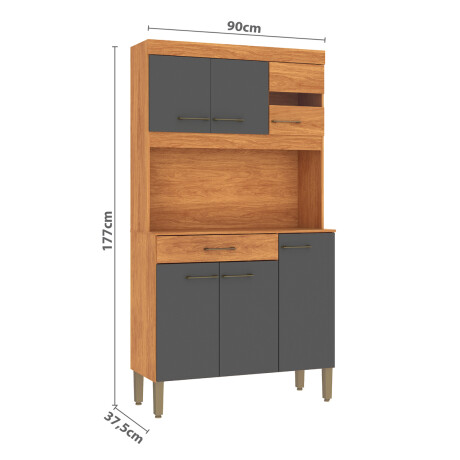Kit cocina compacta - 6 puertas 1 cajón GRIS