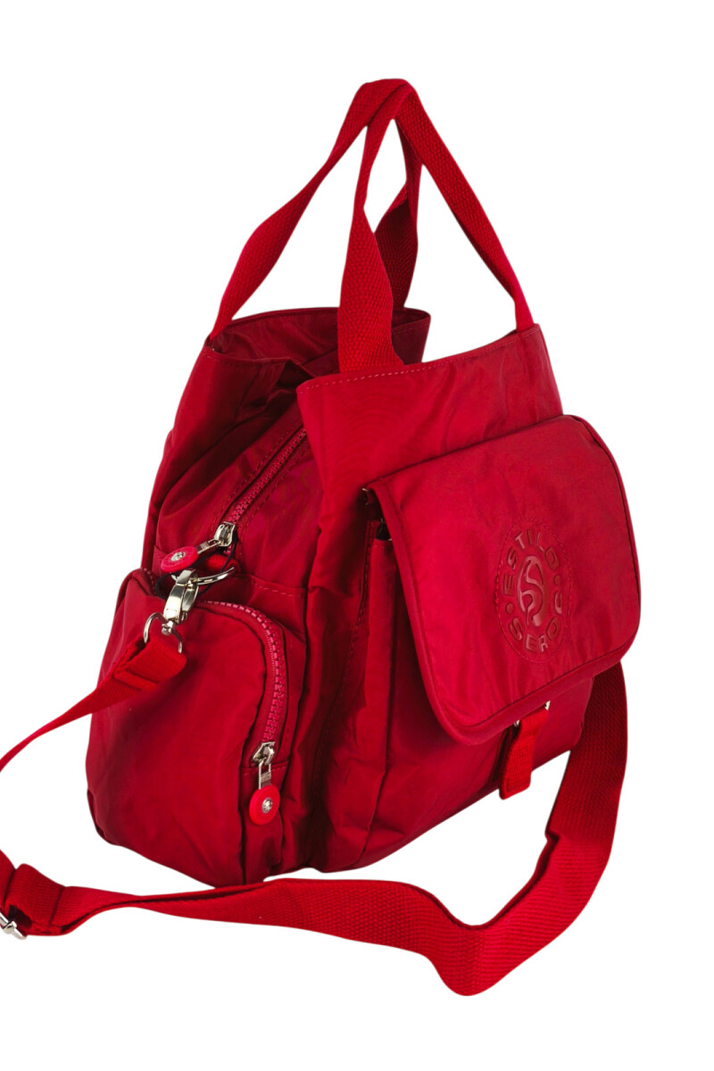 bolso morral doble fuelle Rojo