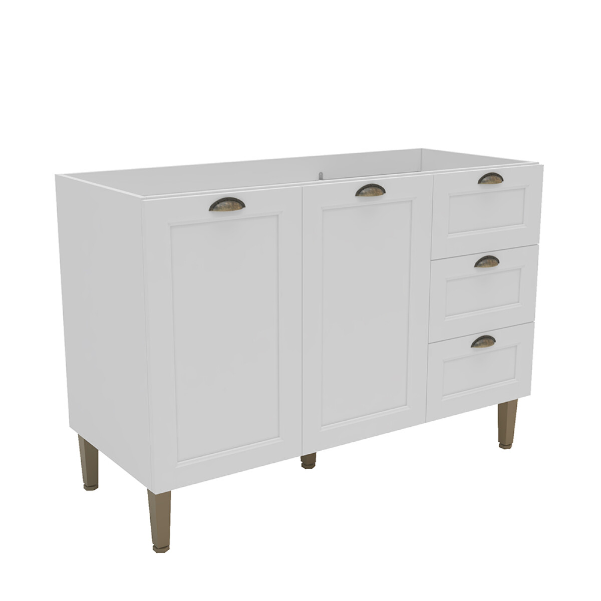 Bajo Mesada 2 Puertas Y 3 Cajones Modelo Provenzal 1200 Mm 