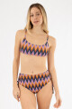 Bombacha alta jara print texturado Lurex zigzag