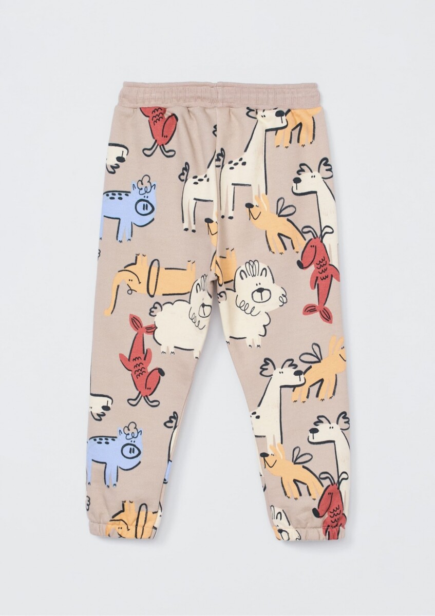 PANTALÓN INFANTIL ESTAMPADO - MARRÓN 