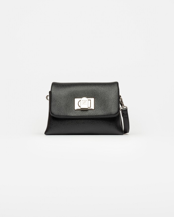 Mini bag Leisure en efecto cuero graneado Negro