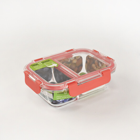 Recipiente p/vianda de vidrio con división 560ml TV0536