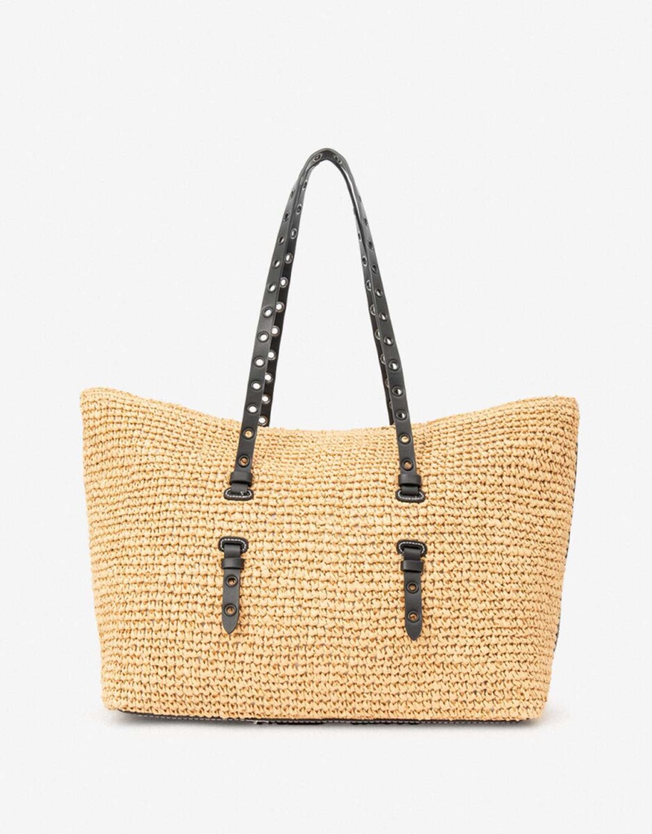Shopper Efecto Rafia - Marron beige 