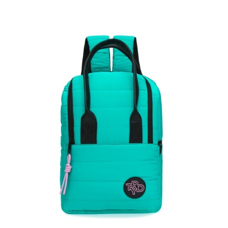 Mochila Trendy con Porta notebook y bolsillo de termo Turquesa