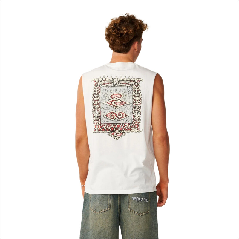 Musculosa Rip Curl Disorder Boneyards Muscle - Blanco Musculosa Rip Curl Disorder Boneyards Muscle - Blanco