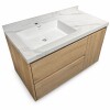 Mueble de baño suspendido Vip Oak 100cm mesada calacata con Bacha de Loza Mueble De Baño Suspendido Vip Oak 100cm Mesada Calacata Con Bacha De Loza